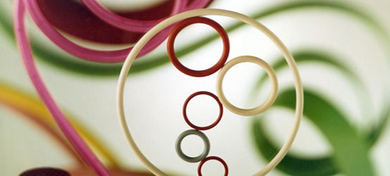 Molded SILASTIC fluorosilicone rubber parts, including O-rings, weatherseals, electronic connector insulators and sparkplug boots. SILASTIC Fluorosilicone Rubber Product publicity/Current G.I.