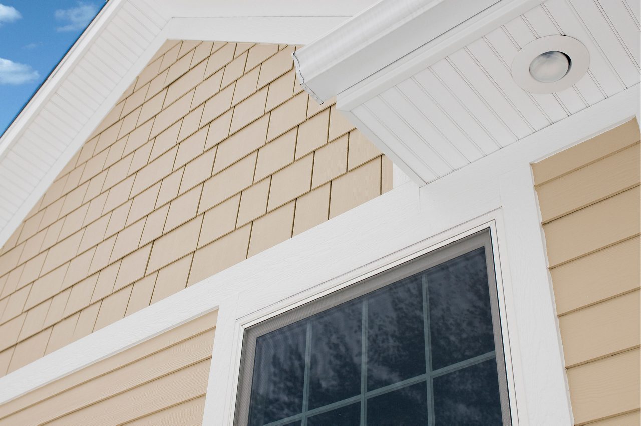 Siding on a residential home.