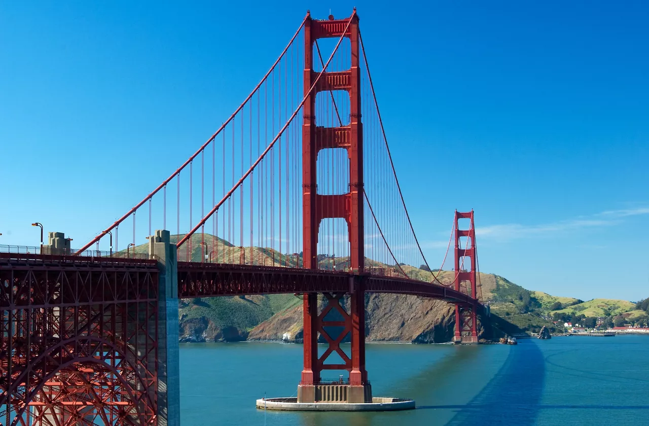 Golden Gate Bridge over the bay