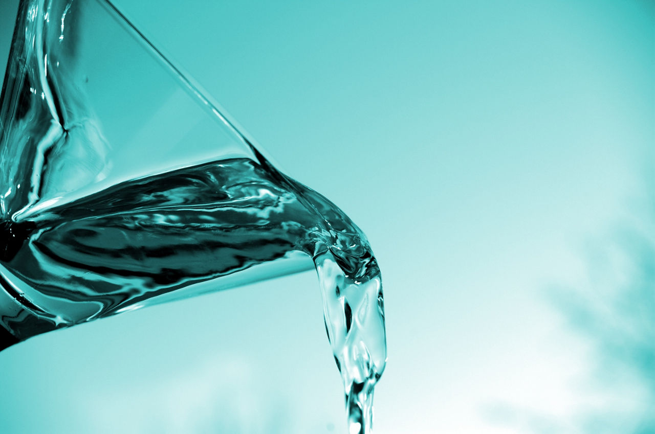 Pouring transparent liquid