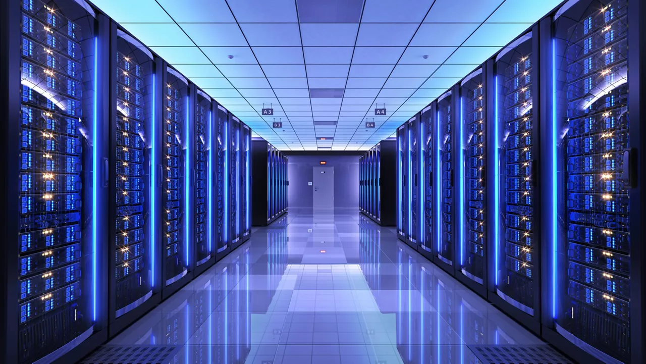 Inside a data center showing cooling mechanisms
