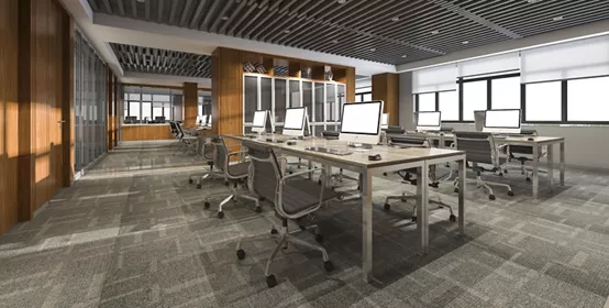 3d rendering of a business meeting room in an office building.