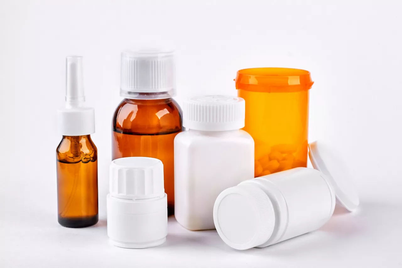 Pharma and medical bottles with various types of closures 