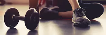 Woman sitting after a workout