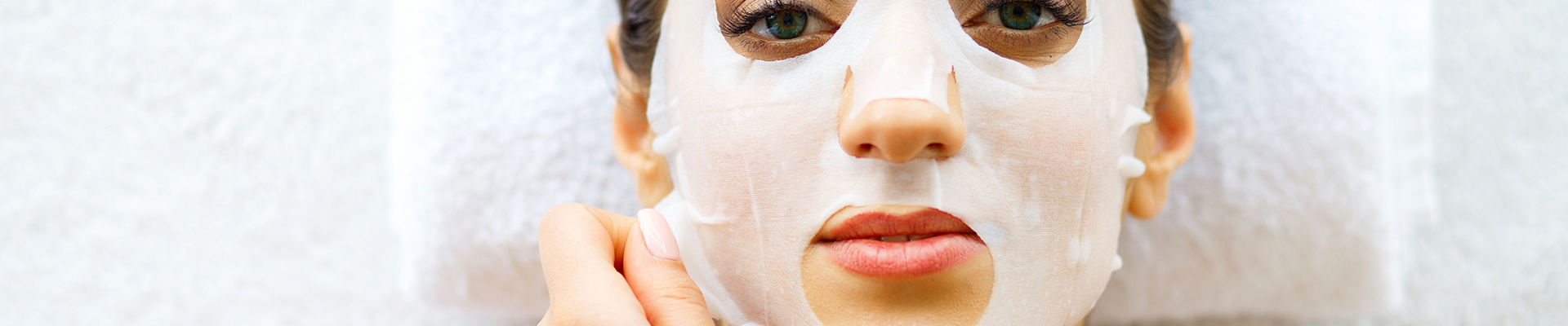 Woman with a face mask on