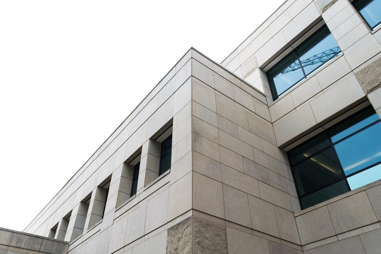 Modern concrete building facade