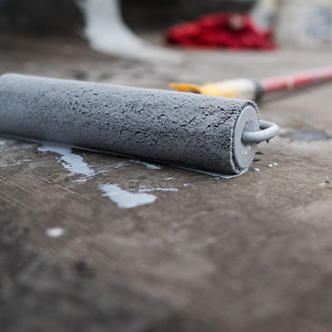 Paint roller on floor