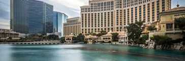 Hotels and city skyline