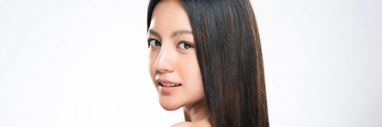 Asian beauty woman healthy skin female portrait on white