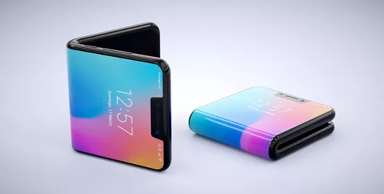 Two folding smartphones isolated on a white backgound