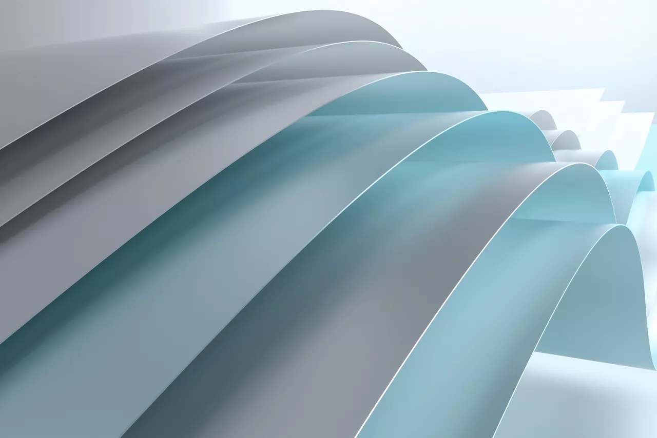 3D rendering of a white curved surface 
