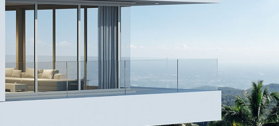 Ballustrade made of glass