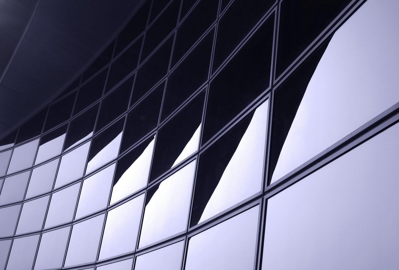 Modern glass corporate façade 