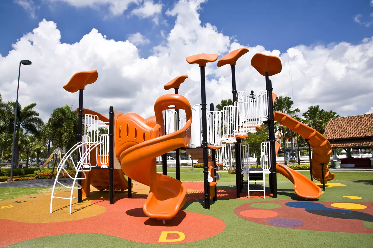 Rigid plastic playground equipment  