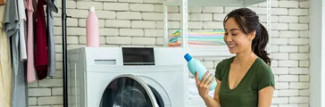 Woman in laundry room