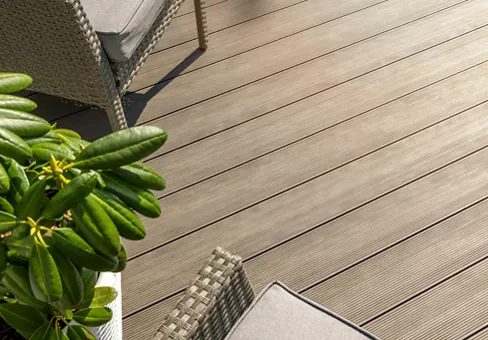 Wood plastic composite decking boards.