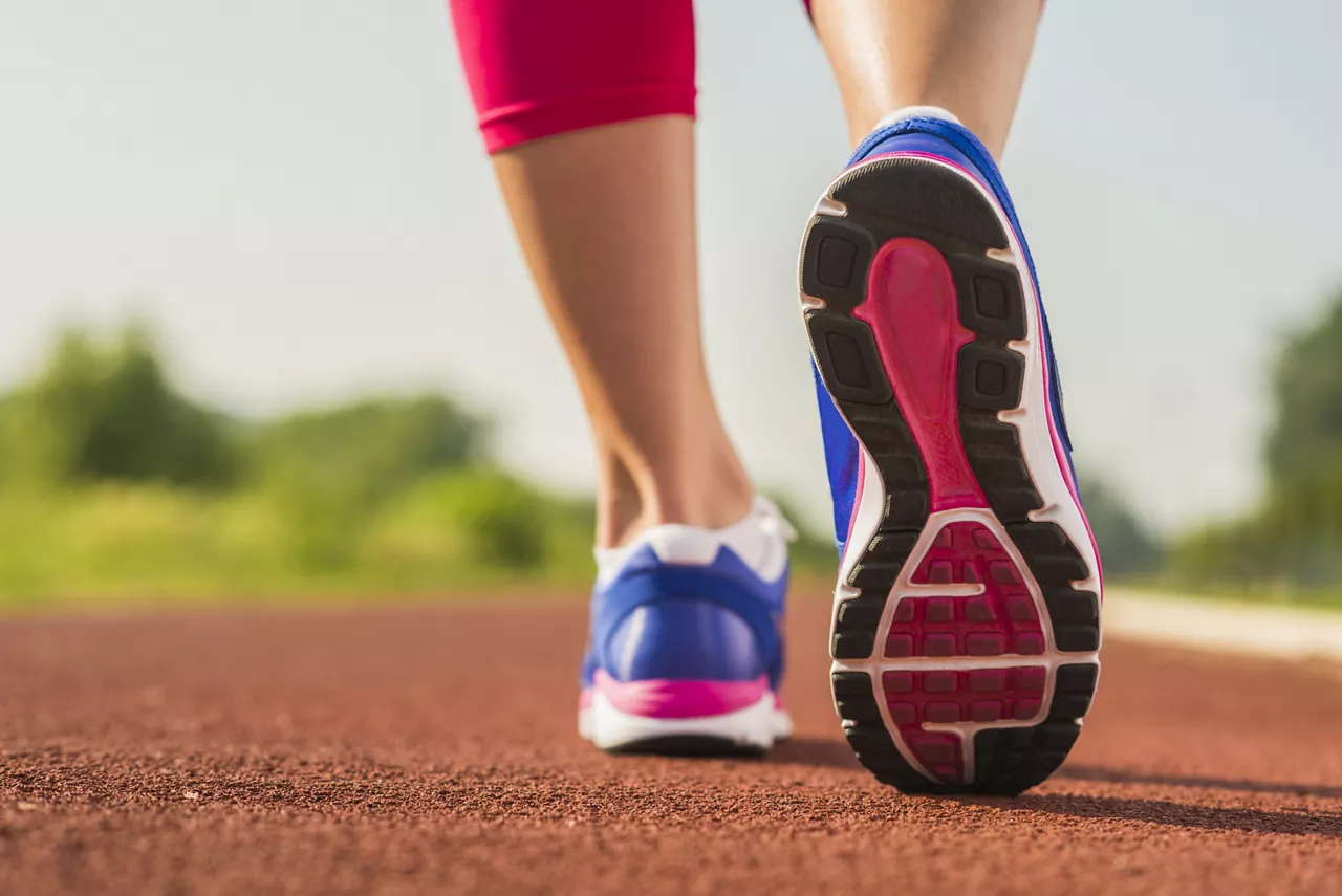 Sport shoes running closeup