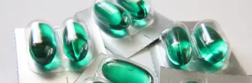 Green pill gel capsules