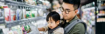 Father and daughter shopping