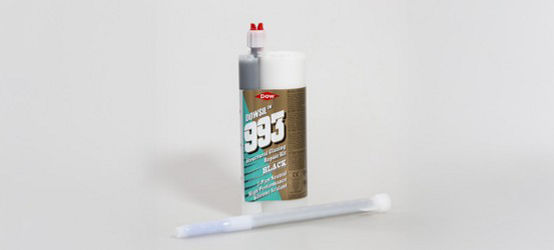 Structural glazing repair kit with precision application nozzle for controlled adhesive repair.