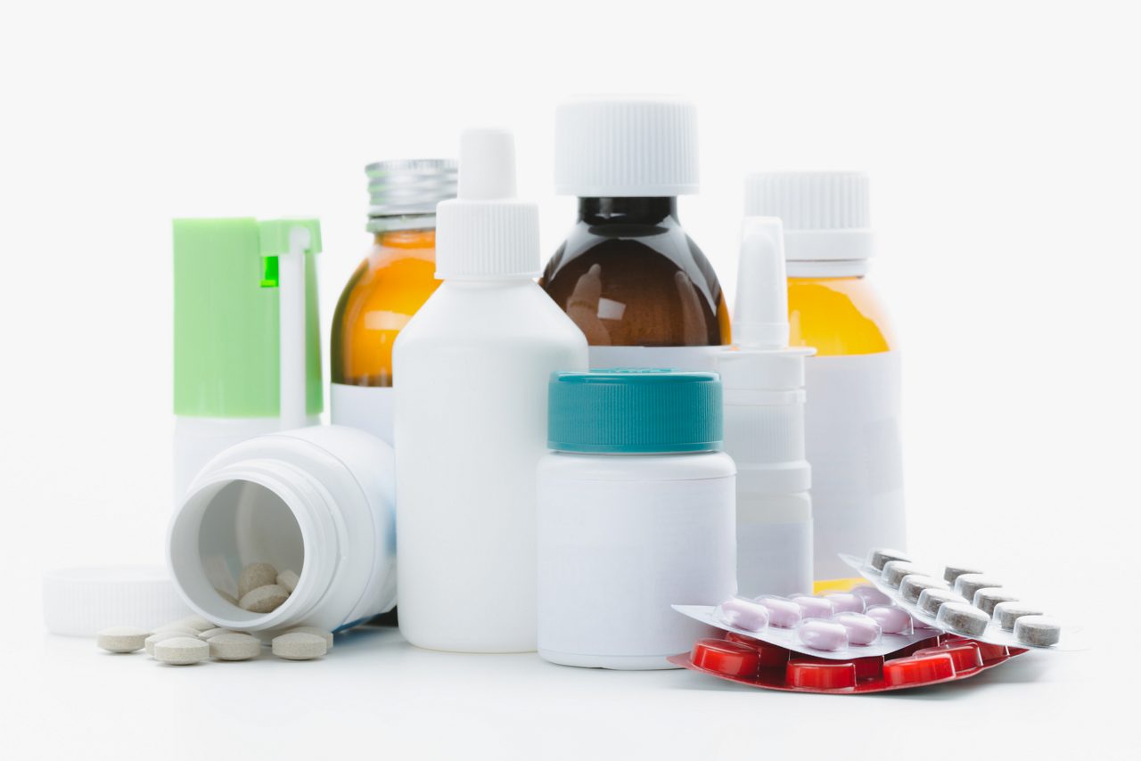 Assortment of Blank Medicine Bottles