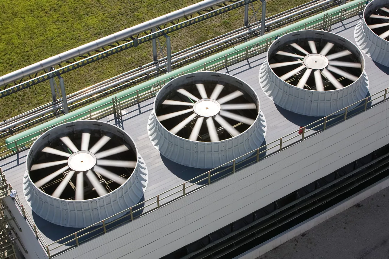 Cooling tower at energy plant