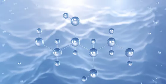 Erythritol molecular structure, 3d model molecule, sugar alcohol, structural chemical formula view from a microscope.