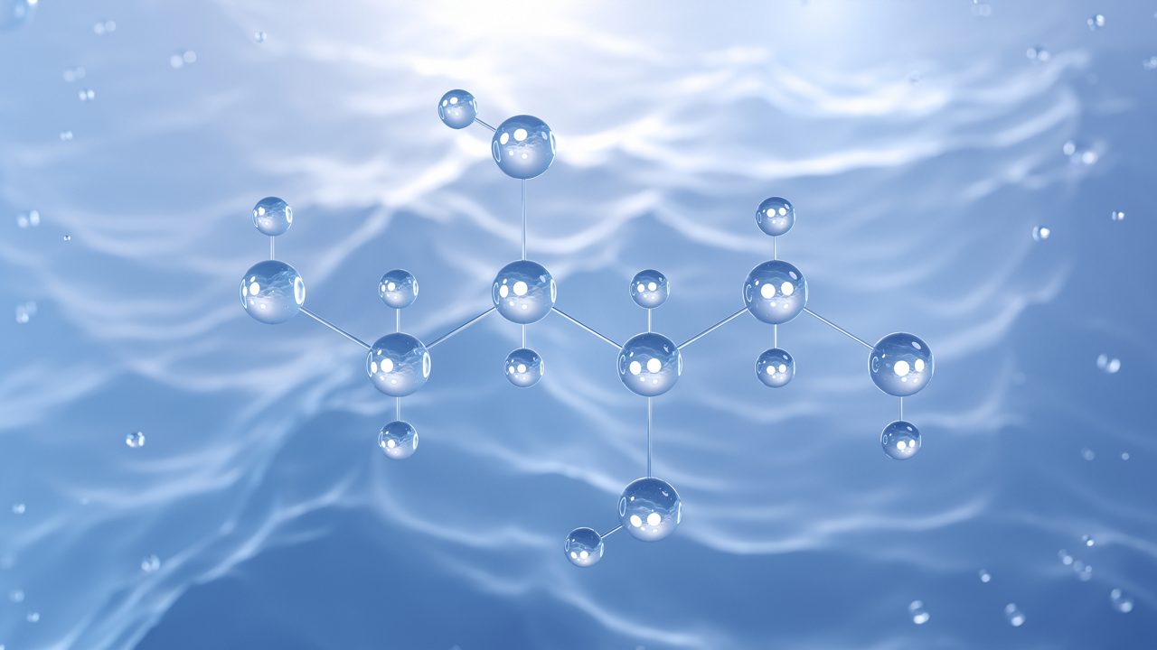 Agua azul con burbujas 