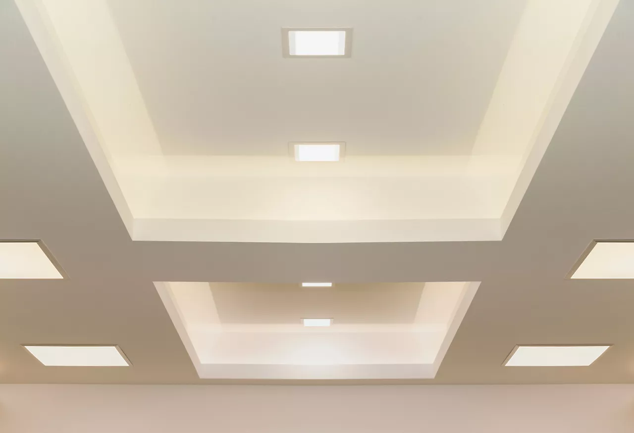 Modern ceiling lights, graphic background