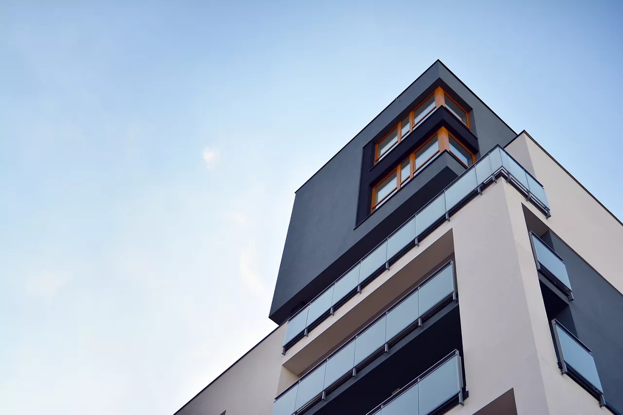 Facade of a modern apartment building