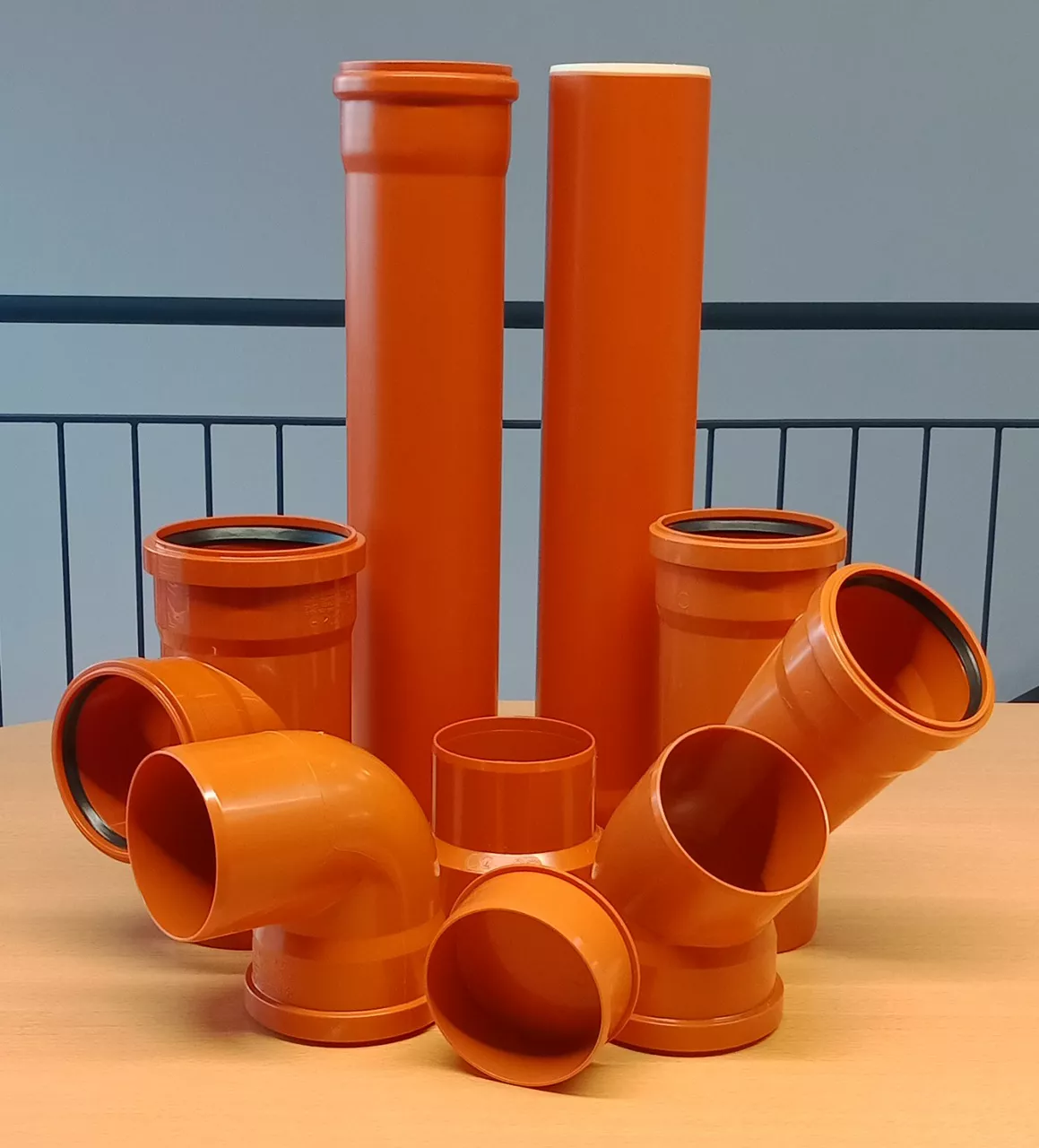 brown pipe fittings made of PVC 