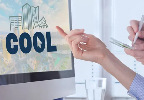 Computer Monitor with COOL Logo Onscreen