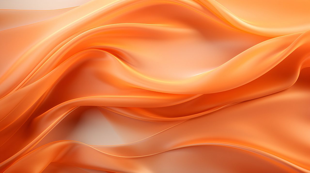 Abstract background, orange satin background orange luxury fabric background. orange silk background. Generative AI.