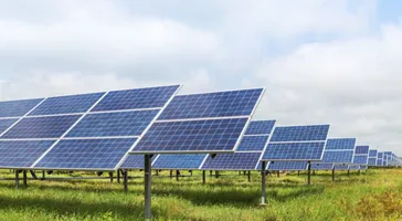 solar panels photovoltaics in solar farm