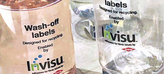 INVISU™ wash-off labels on bottles