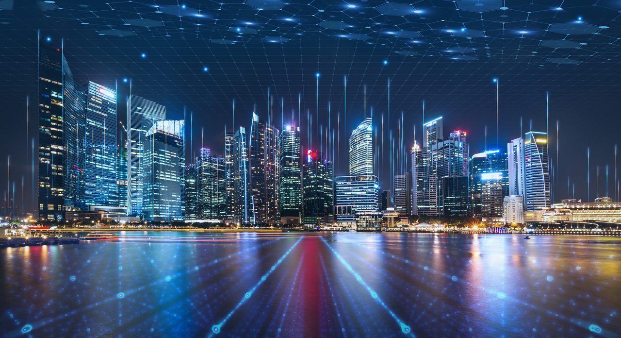 Smart city connected with graphical grid network