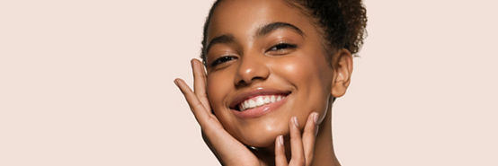 African American woman with a healthy skin, natural beauty with a happy smile