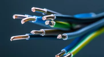 Group of colored electrical cables - studio shot.