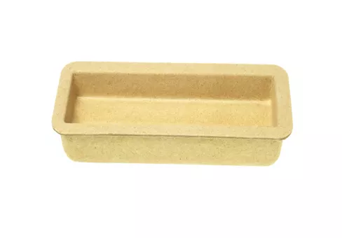 Paper pulp tray with natural textures