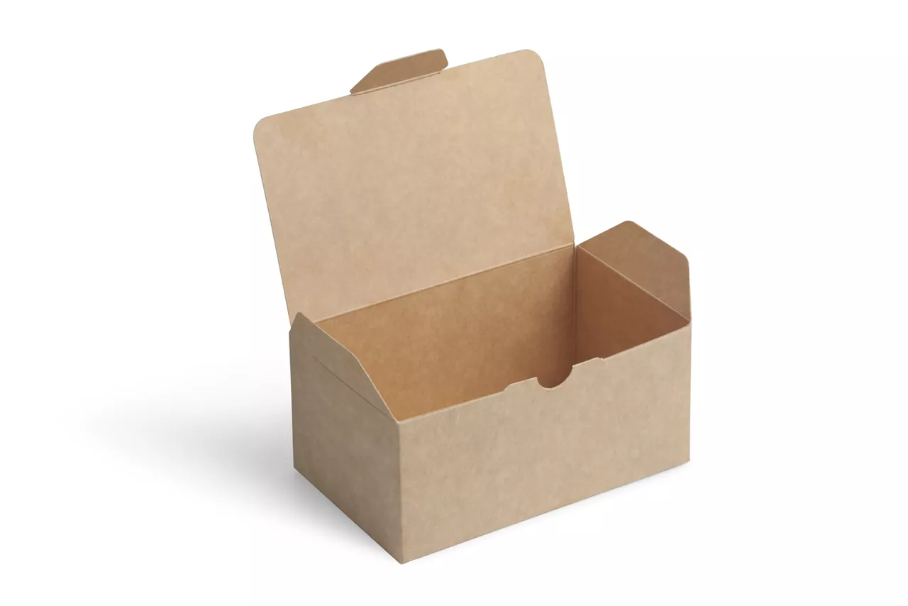brown paper box for food package on a white background