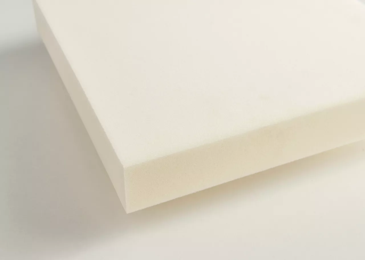 Mattress bed sponge section on the isolated white background. 