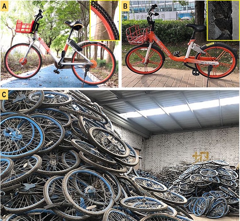 Pile of bicycle tires