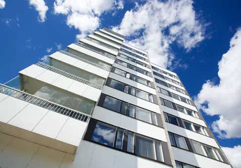 building with cloudy sky