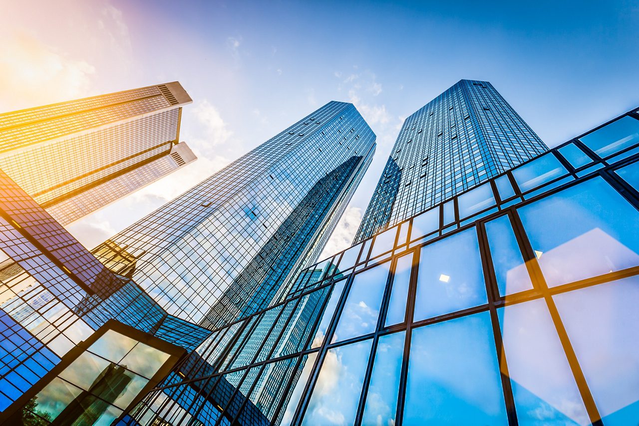 glass skyscrapers