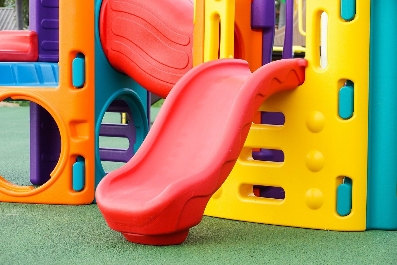 Child going down a slide