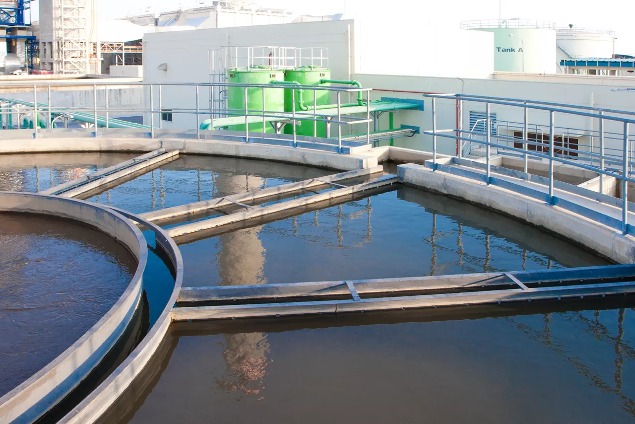 Water treatment tanks in wastewater treatment systems to make it clean before draining to the river ; Shutterstock ID 74064022; PO: redownload; Job: redownload; Client: redownload; Other: redownload