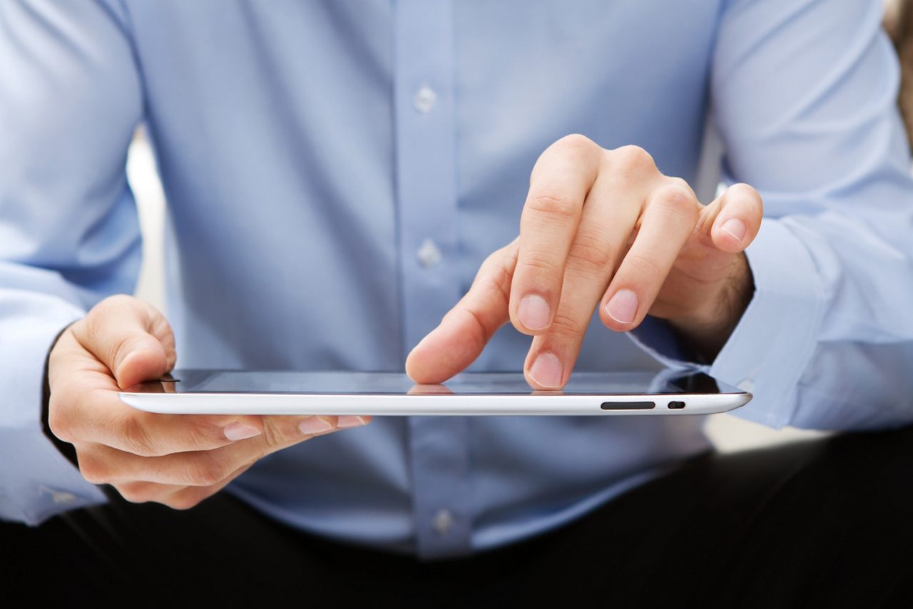 Person using a tablet